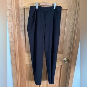 Tahari Black Pinstripe Trousers